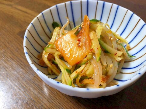 子どもも大好き!キムチ×きゅうり×もやしのナムル